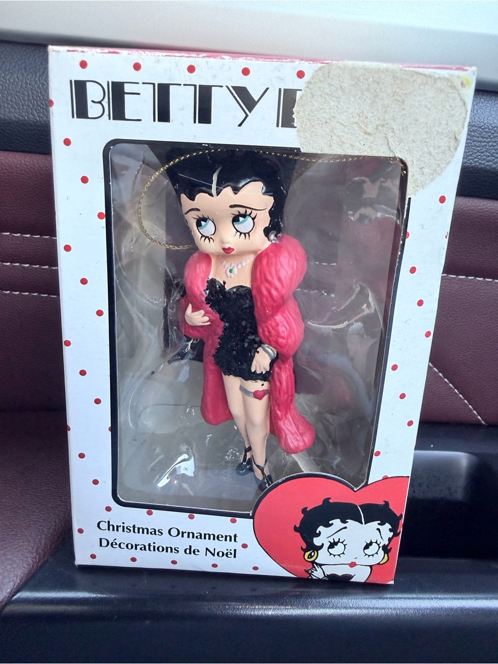 Betty Boop Pink and Black Holiday Ornament by Betty Boop